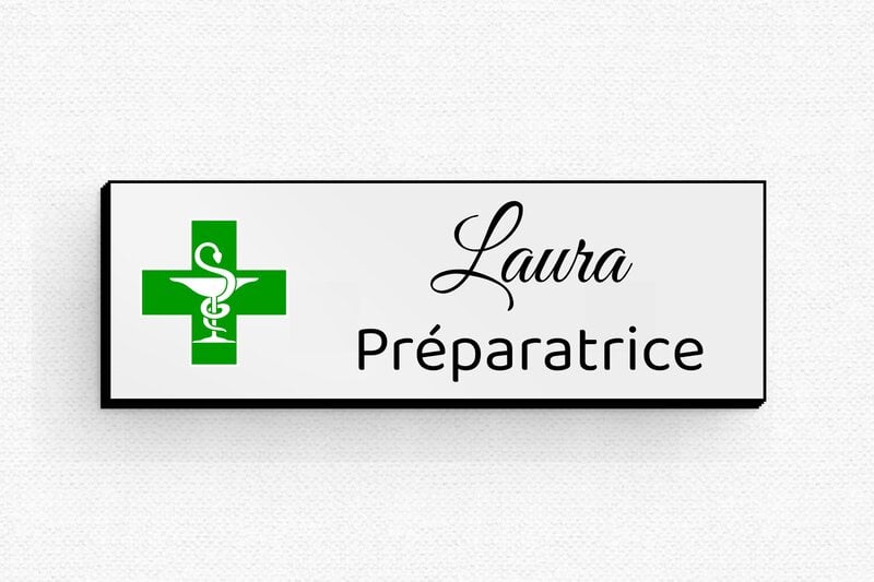 Badges pour Pharmaciens - Badge PVC - Aimants - 60 x 20 mm - gris-noir - badge - badge-sante-023-3