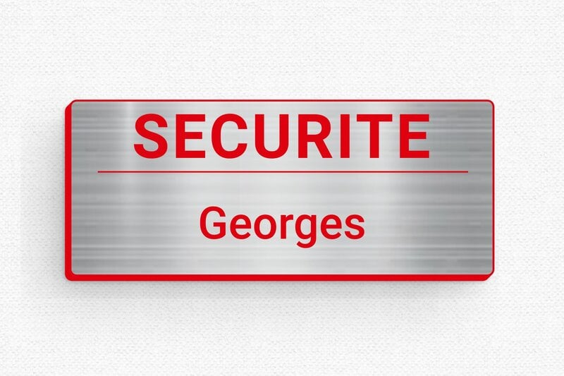 ​​Badge sécurité - Badge PVC - Aimants - 60 x 25 mm - acier-rouge - badge - badge-societe-011-3
