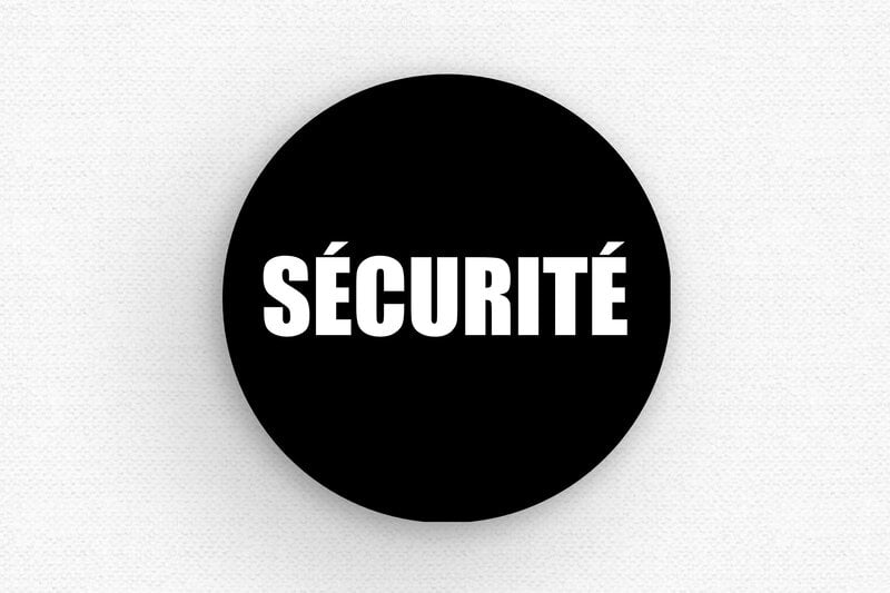 ​​Badge sécurité - Badge PVC - Épingle - 40 x 40 mm - noir-blanc - badge - badge-societe-016-3