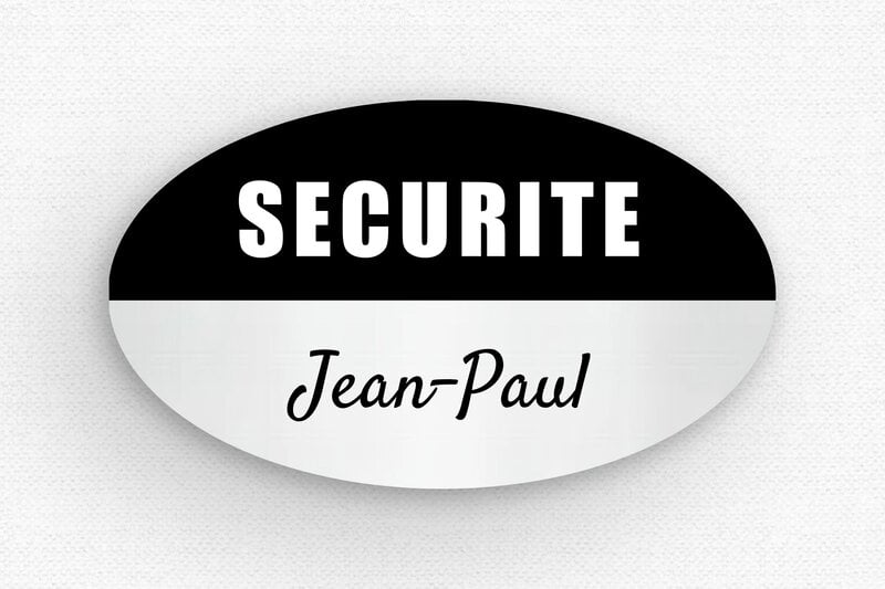 Badge personnalisé - Badge PVC - Aimants - 60 x 35 mm - gris-brosse-noir - badge - badge-societe-017-3