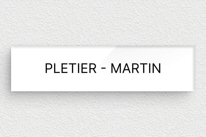 Plaque boîte aux lettres aimantées - Support magnétique - Plexiglass - 100 x 25 mm - blanc-noir - magnetic - bal-guide-aimant-016-1