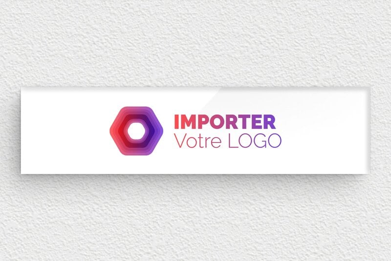 Plaque boite aux lettres avec logo - Plexiglass - 100 x 25 mm - custom - glue - bal-lo-005-1