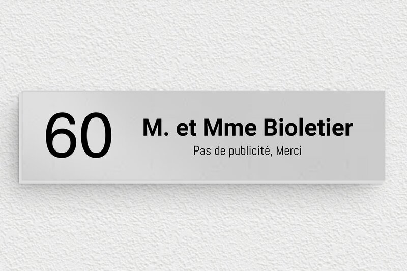 Étiquette de boîte aux lettres à glisser  - Aluminium - 100 x 25 mm - anodise - none - bal-sff-003-4