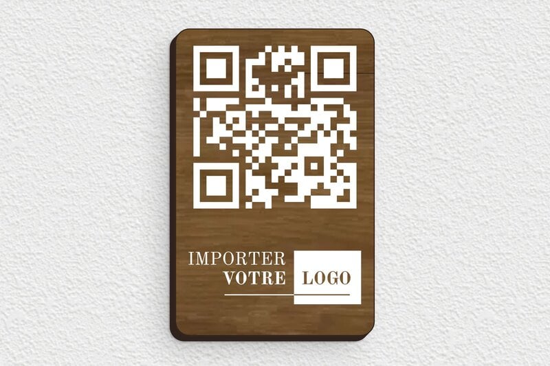 Plaque QR Code - Bois - 55 x 85 mm - noyer - glue - carte-visite-bois-006-3