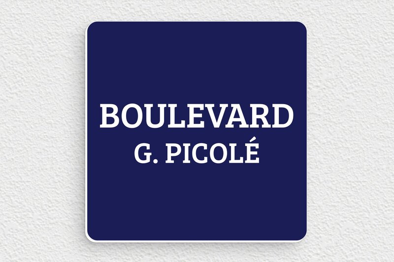 Plaque de rue personnalisée - PVC - 100 x 100 mm - bleu-marine-blanc - none - deco-rue-de-la-soif-005-4