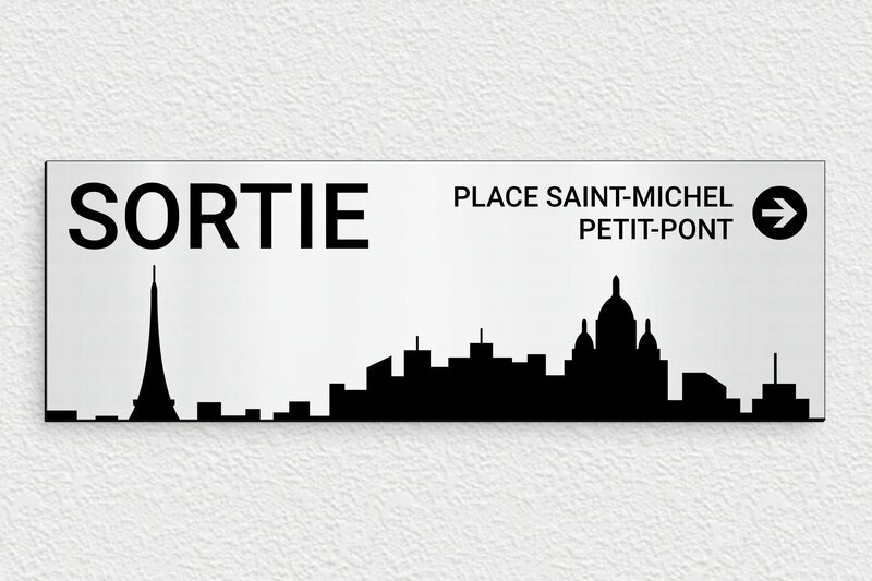 Plaque de métro parisien - PVC - 300 x 100 mm - gris-brosse-noir - none - deco-rue-metro-parisien-005-4