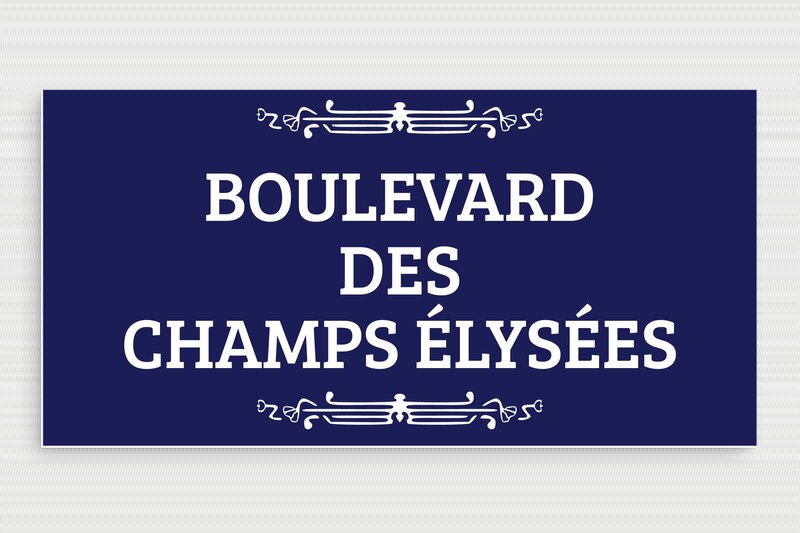 Ancienne plaque de rue parisienne - PVC - 300 x 150 mm - bleu-marine-blanc - glue - deco-rue-paris-ancienne-002-4
