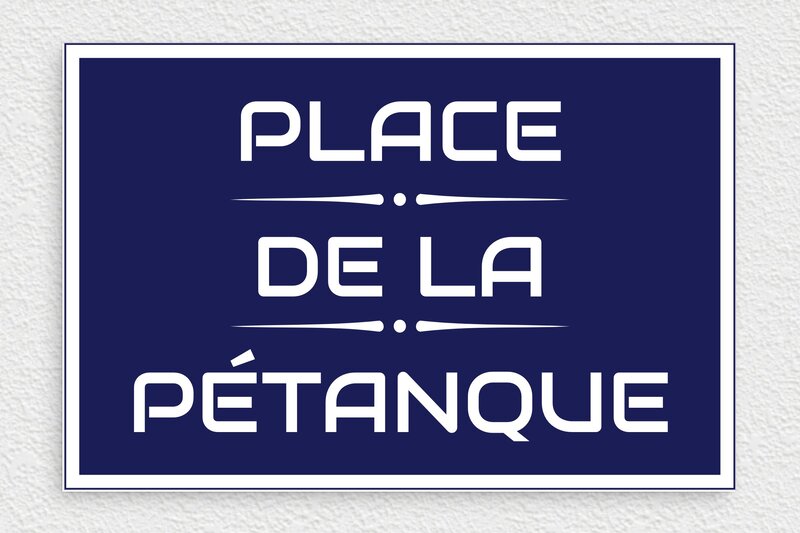 Plaque de rue personnalisée - PVC - 300 x 200 mm - bleu-marine-blanc - none - deco-rue-place-petanque-002-4