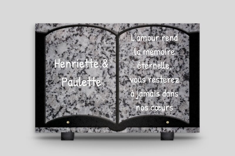 Plaque Columbarium - Plexiglass 8mm - 300 x 200 mm - custom - feet - funeraire-granit-002-3