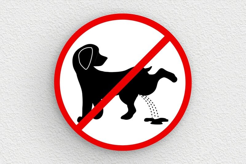 Panneaux de signalisation humoristiques - Plaque chien interdiction d’uriner - 100 x 100 mm - PVC - custom - none - humour-chien-interdit-uriner-004-3