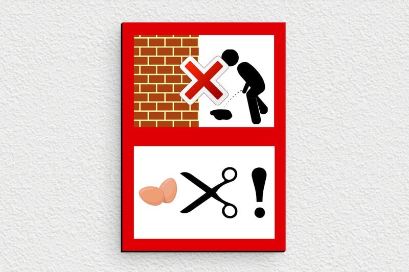 Panneaux de signalisation humoristiques - Plaque interdit d'uriner humoristique - 75 x 105 mm - PVC - custom - glue - humour-interdiction-uriner-003-3