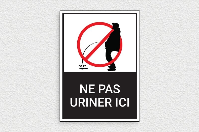 Panneau humoristique interdit d’uriner - Plaque ne pas uriner ici - 150 x 210 mm - PVC - custom - glue - humour-interdiction-uriner-005-3