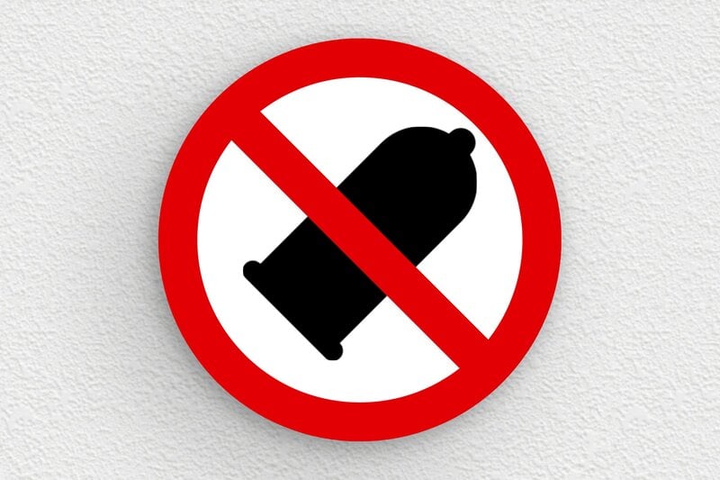 Panneau interdit de baiser - Panneau rond humoristique - Interdit de baiser - 200 x 200 mm - PVC - 200 x 200 mm - PVC - custom - glue - humour-interdit-baiser-005-3
