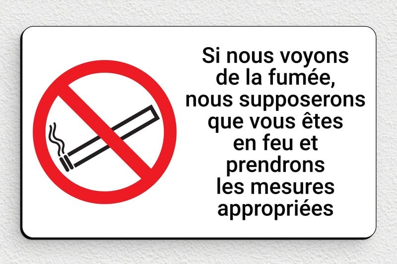 Panneaux de signalisation humoristiques - Plaque interdit de fumer humoristique - 150 x 90 mm - PVC - custom - glue - humour-interdit-fumer-003-3