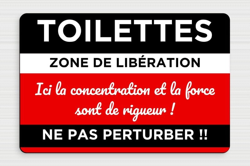Plaque humoristique pour la maison - Zone de libération - Panneau humoristique pour toilettes - PVC - 300 x 200 mm - 300 x 200 mm - PVC - custom - none - humour-maison-023-4