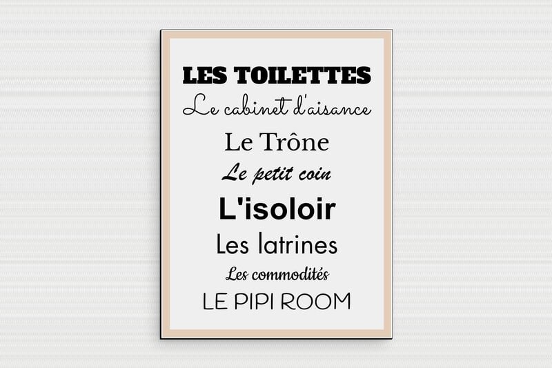 Plaque humoristique pour la maison - Plaque pour les toilettes - PVC - 150 x 200 mm - 150 x 200 mm - PVC - custom - glue - humour-maison-041-4