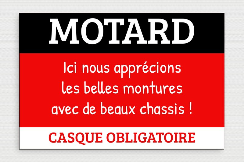 Plaque motard humour - Motard - Panneau humoristique - PVC - 300 x 200 mm - 300 x 200 mm - PVC - custom - glue - humour-motard-003-3