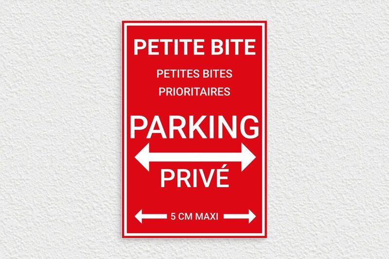 Panneaux de signalisation humoristiques - PVC - 200 x 300 mm - rouge-blanc - glue - humour-parking-002-3