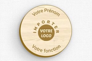 Badge personnalisé - badge-societe-008-3 - 50 x 50 mm - erable - badge - badge-societe-008-3