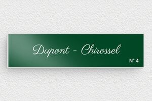 Plaque boite aux lettres aluminium - bal-alu-002-0 - 100 x 25 mm - vert - glue - bal-alu-002-0