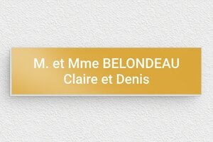 Plaque boite aux lettres aluminium - bal-alu-002-1 - 100 x 25 mm - or - glue - bal-alu-002-1