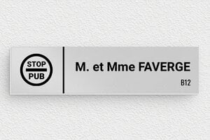 Plaque boite aux lettres aluminium - bal-alu-005-0 - 100 x 25 mm - anodise - glue - bal-alu-005-0