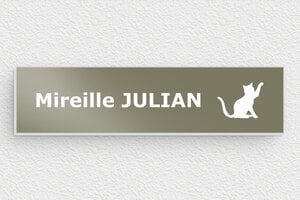 Plaque boite aux lettres aluminium - bal-alu-010-0 - 100 x 25 mm - taupe - glue - bal-alu-010-0