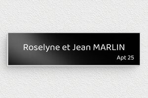 Plaque boite aux lettres aluminium - bal-alu-016-1 - 100 x 25 mm - noir - glue - bal-alu-016-1