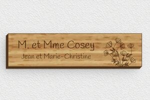 Plaque boites aux lettres en bois - bal-b-001-4 - 100 x 25 mm - chene - glue - bal-b-001-4