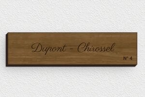 Plaque boites aux lettres en bois - bal-b-002-0 - 100 x 25 mm - noyer - glue - bal-b-002-0