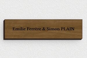 Plaque boites aux lettres en bois - bal-b-005-4 - 100 x 25 mm - noyer - glue - bal-b-005-4