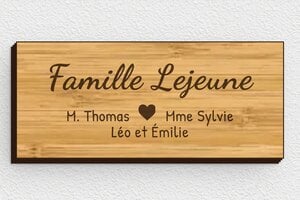 Plaque boites aux lettres en bois - bal-b-007-4 - 80 x 35 mm - bambou - glue - bal-b-007-4