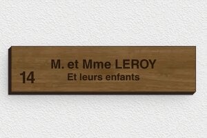 Plaque boites aux lettres en bois - bal-b-009-0 - 100 x 25 mm - noyer - glue - bal-b-009-0