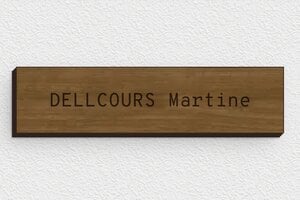 Plaque boites aux lettres en bois - bal-b-010-1 - 100 x 25 mm - noyer - glue - bal-b-010-1