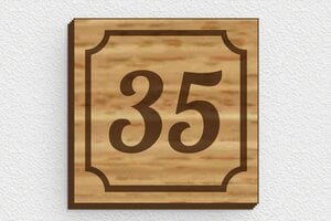 Plaque boites aux lettres en bois - bal-b-018-1 - 50 x 50 mm - chene - glue - bal-b-018-1