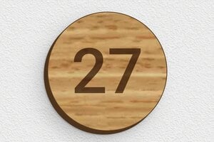 Plaque boites aux lettres en bois - bal-b-018-12 - 50 x 50 mm - chene - glue - bal-b-018-12