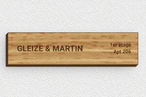 Plaque boites aux lettres en bois - bal-b-020-0 - 100 x 25 mm - chene - glue - bal-b-020-0