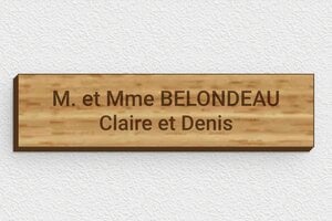 Plaque boites aux lettres en bois - bal-bois-002-1 - 100 x 25 mm - chene - glue - bal-bois-002-1