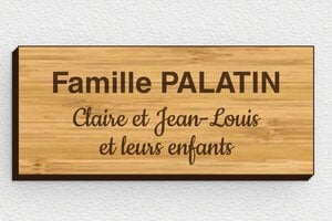 Plaque boites aux lettres en bois - bal-bois-003-1 - 80 x 35 mm - bambou - glue - bal-bois-003-1