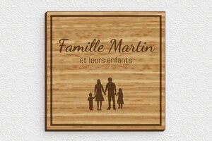 Plaque boites aux lettres en bois - bal-bois-004-1 - 100 x 100 mm - chene - glue - bal-bois-004-1