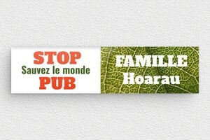 Plaque Stop PUB pour boîte aux lettres - bal-famille-stop-pub-quadri-002-4 - 100 x 25 mm - custom - none - bal-famille-stop-pub-quadri-002-4