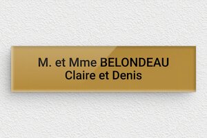 Plaque boîte aux lettres aimantées - Support magnétique - bal-guide-aimant-002-1 - 100 x 25 mm - or-fonce-noir - magnetic - bal-guide-aimant-002-1