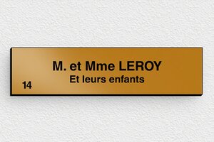 Plaque boîte aux lettres aimantées - Support magnétique - bal-guide-aimant-048-1 - 100 x 25 mm - or-noir - magnetic - bal-guide-aimant-048-1