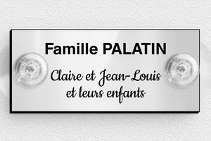 Plaque boîte aux lettres avec ventouse - bal-guide-v-003-1 - 80 x 35 mm - gris-brillant-noir - suction-cup - bal-guide-v-003-1