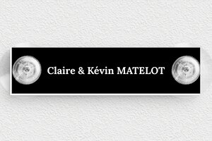 Plaque boîte aux lettres avec ventouse - bal-guide-v-004-1 - 100 x 25 mm - noir-blanc - suction-cup - bal-guide-v-004-1