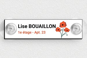 Plaque boîte aux lettres avec ventouse - bal-guide-v-012-1 - 100 x 25 mm - custom - suction-cup - bal-guide-v-012-1