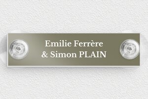 Plaque boîte aux lettres avec ventouse - bal-guide-v-031-1 - 100 x 25 mm - taupe - suction-cup - bal-guide-v-031-1