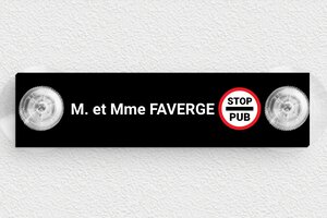 Plaque boîte aux lettres avec ventouse - bal-guide-v-036-1 - 100 x 25 mm - custom - suction-cup - bal-guide-v-036-1