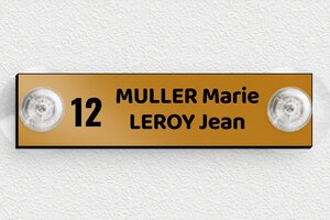 Plaque boîte aux lettres avec ventouse - bal-guide-v-038-1 - 100 x 25 mm - or-noir - suction-cup - bal-guide-v-038-1