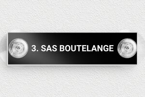 Plaque boîte aux lettres avec ventouse - bal-guide-v-042-1 - 100 x 25 mm - noir - suction-cup - bal-guide-v-042-1